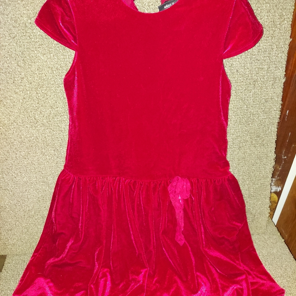 red dress with bow George 92% polyester 8% spandex size 6